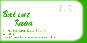 balint kupa business card